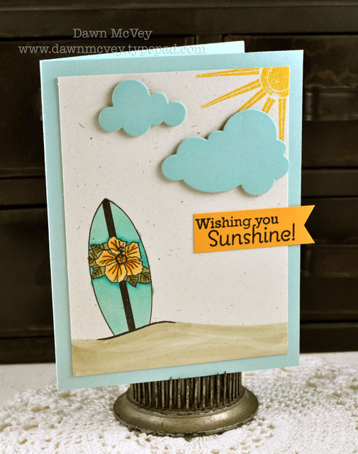 Paper: aqua mist, summer sunrise, rustic cream<br />
Stamps: Aloha, Up, Up &amp; Away,...