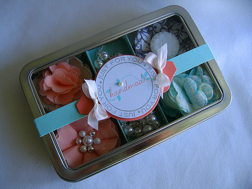 Stamps:  Just For You<br />
Ink:  Melon Berry, Aqua Mist &amp; Chrome (SEI)<br />
Cardstock:...