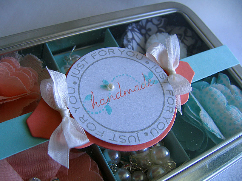 Stamps:  Just For You<br />
Ink:  Melon Berry, Aqua Mist &amp; Chrome (SEI)<br />
Cardstock:...