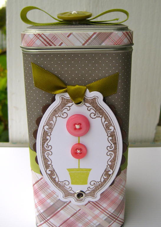 I altered this tea tin and filled it with lots and lots of chocolate! This was a gift for my...