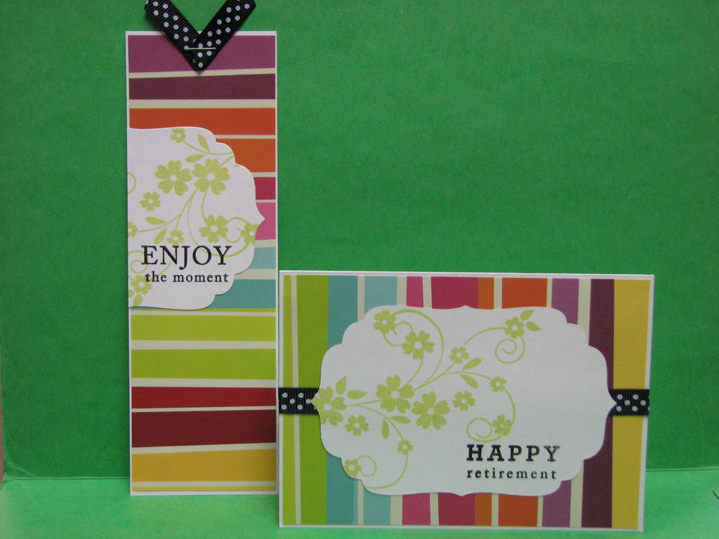 Happy retirement card and book mark