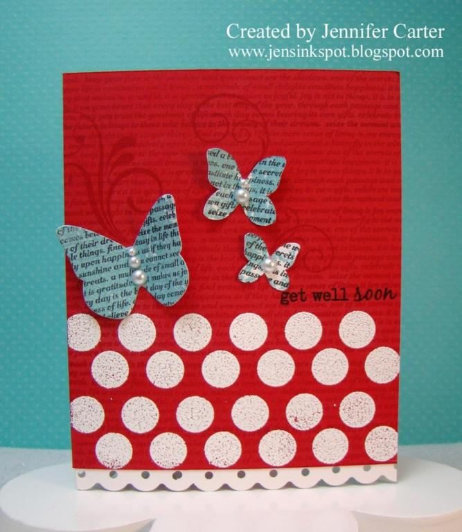 Stamps:  Polka Dot Basics II, Text Style II, Fancy Flourishes<br />
Paper: Pure Poppy, White,...
