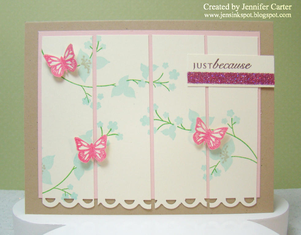 Stamps: Floral Fusion, Butterfly Dreams<br />
Paper: TAC Ivory &amp; Kraft, Sweet Blush<br />...
