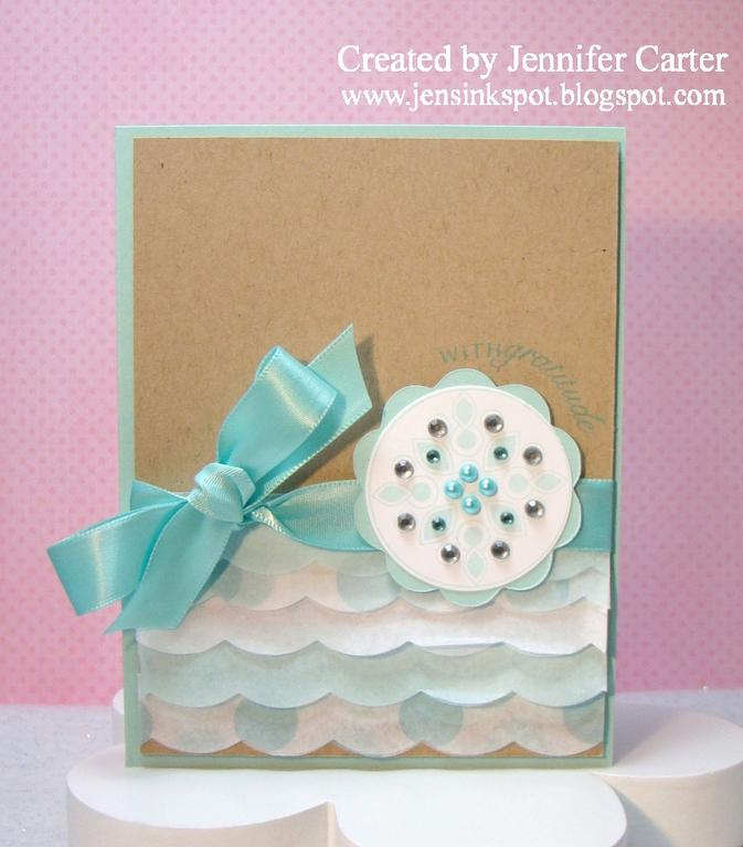 Stamps:  Round &amp; Round <br />
Paper: Kraft, White, Aqua Mist <br />
Ink:  Hawaiian Shores,...
