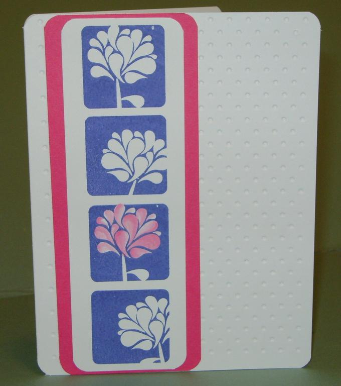 Memento Paris dusk &amp; Rose bud inks, PTI raspberry fizz paper. <br />
i used my aquapen to...