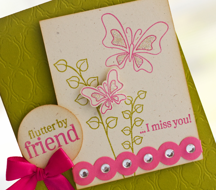 # Stamps- Flutterby Friend (Available June 15th)<br />
# Ink- Hibiscus Burst, Simply...