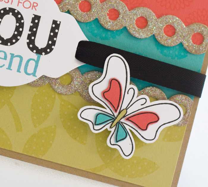 # Stamps Flutterby Friend<br />
# Ink- Black Noir, VersaMark, Vintage cream<br />
# Paper-...