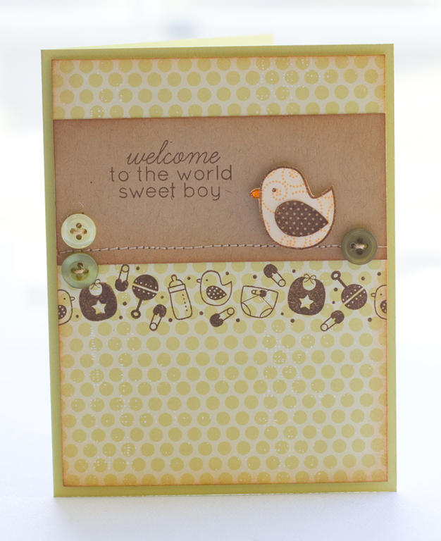 stamps- Night, Night Moon<br />
Ink- Dark Chocolate<br />
Paper- Spring Moss, Kraft, Pretty...