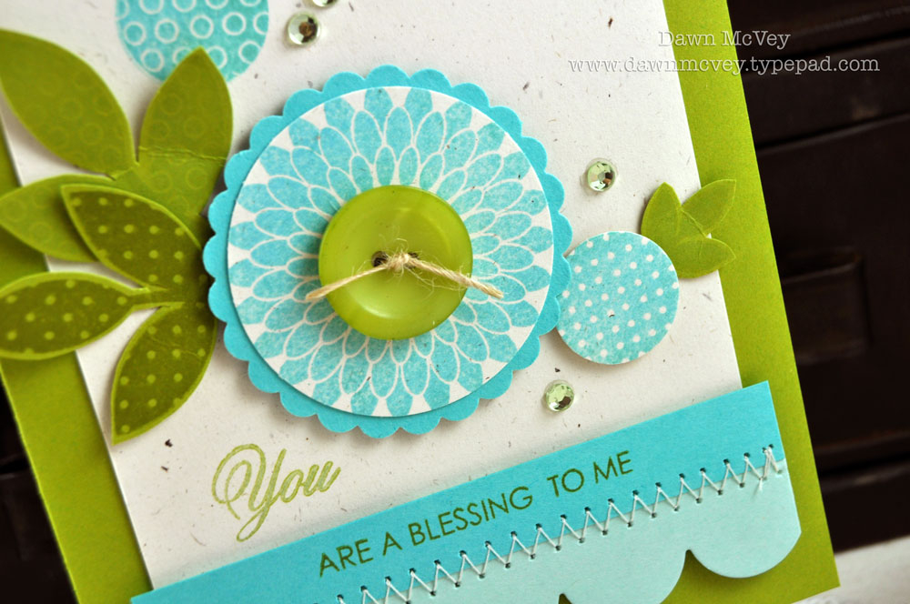 Paper: simply chartreuse, hawaiian shores, aqua mist, rustic cream<br />
Stamps: All About...