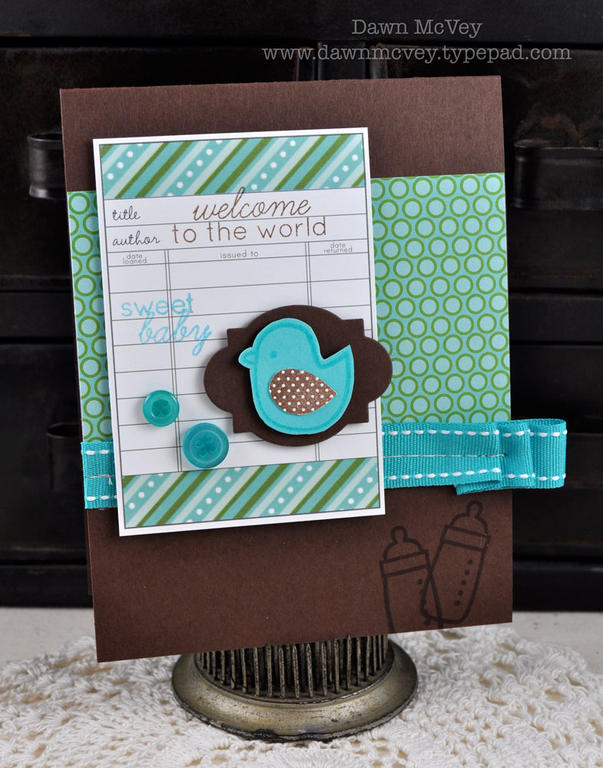 Paper: dark chocolate, hawaiian shores, stamper's select white, Green Boutique (dots and...