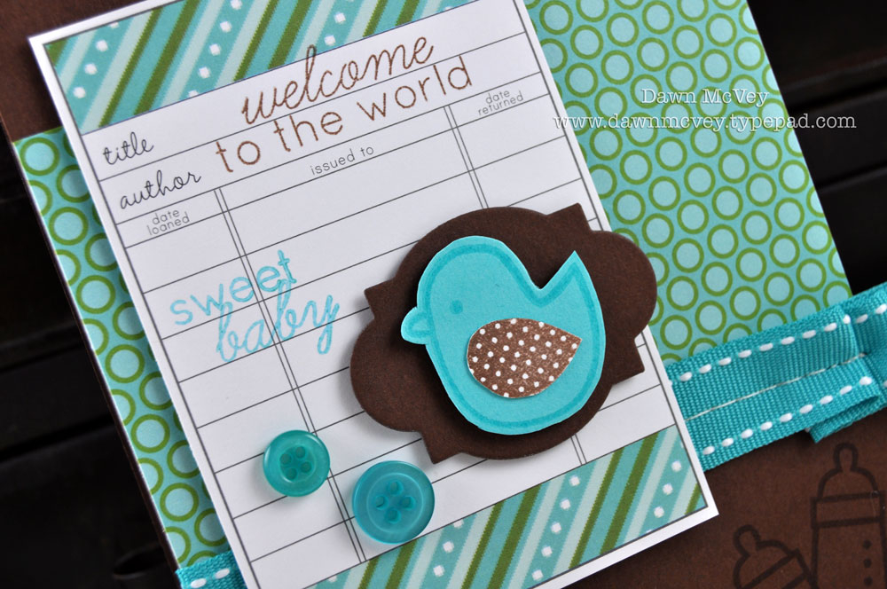 Paper: dark chocolate, hawaiian shores, stamper's select white, Green Boutique (dots and...