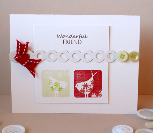 stamps: Take Three: Summer<br />
ink: Dark Chocolate, pure poppy, spring moss<br />
paper:...
