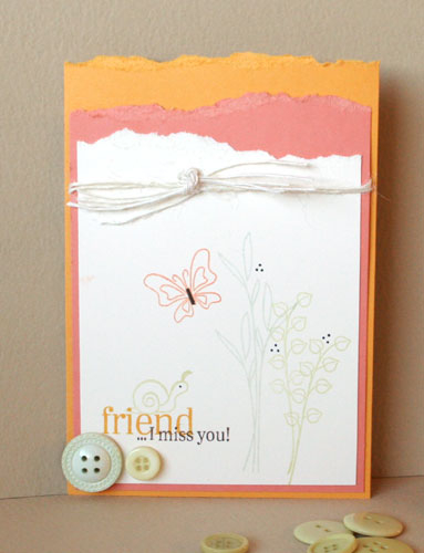 Stamps: Flutterby Friend<br />
Ink: Summer Sunrise, Spring Moss, Dark Chocolate, Orange Zest,...