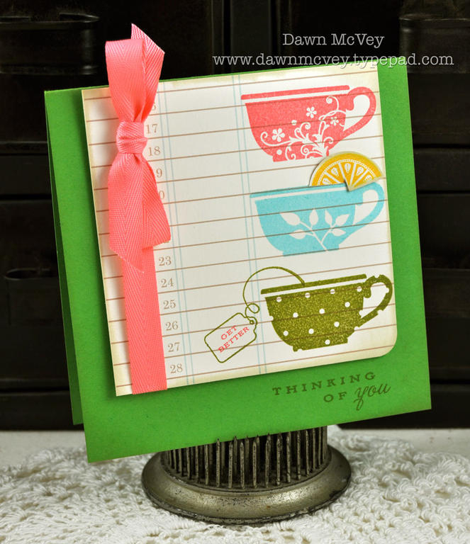 Paper: new leaf, library ledger<br />
Stamps: Tea For Two Additions<br />
Ink: ripe avocado,...