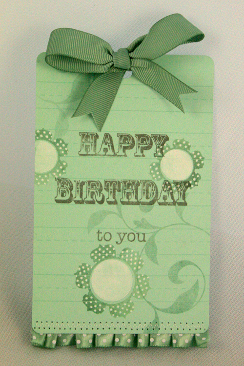 Happy Birthday Tag<br />
<br />
Stamps: Mini Scrapbook Series: Library Ledger, Beautiful...