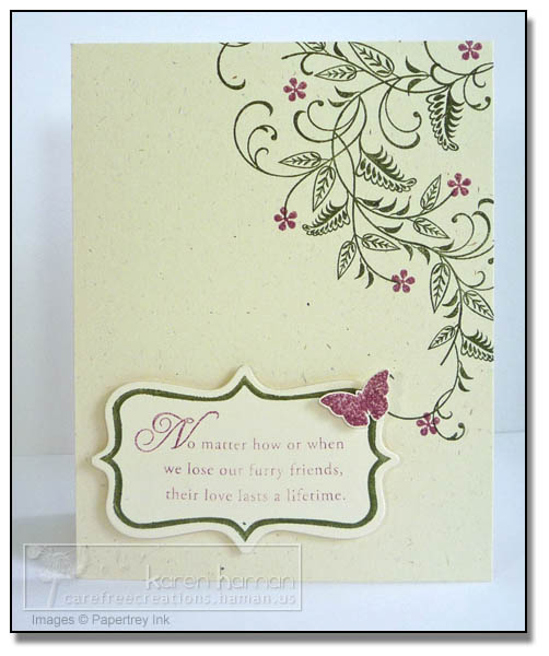 Supplies<br />
All supplies PTI unless otherwise noted.<br />
Stamps: With Sympathy, Loss of...