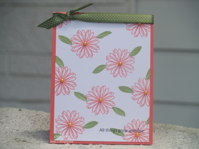 used PTI garden of life, berry sorbet ink and cardstock, new leaf bitty dot ribbon and momento...