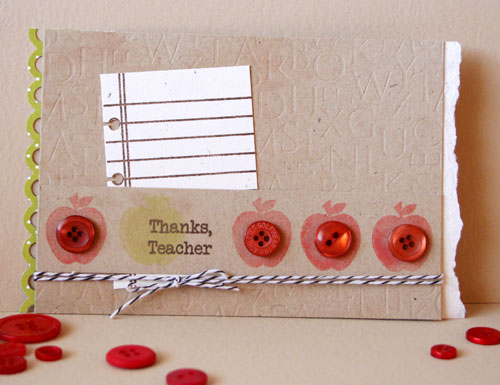 stamps: School Time and School Time Additions<br />
ink: Dark Chocolate, Spring Moss, Berry...