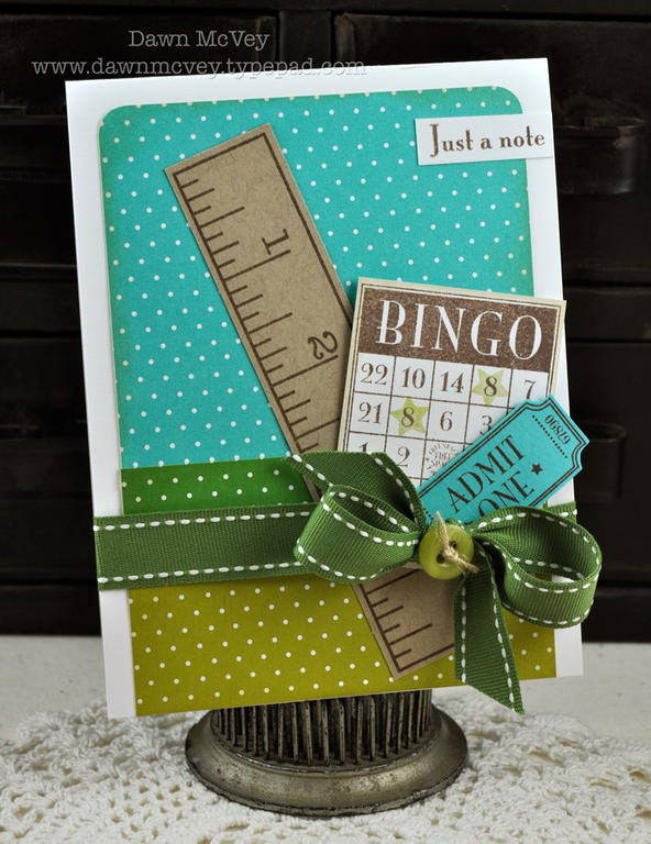 Paper: stamper's select white, kraft, hawaiian shores, 2009 Bitty Dot Basics<br />
Stamps:...