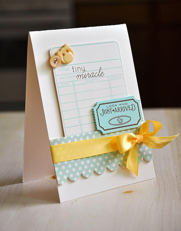 Stamps:  Library Card, Just The Ticket &amp; Night, Night Moon<br />
Ink:  Aqua Mist &amp; Dark...