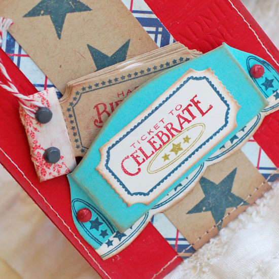 Ticket Book Card:<br />
Stamps:  Just the Ticket, All Star Team<br />
Ink:  Enchanted Evening,...