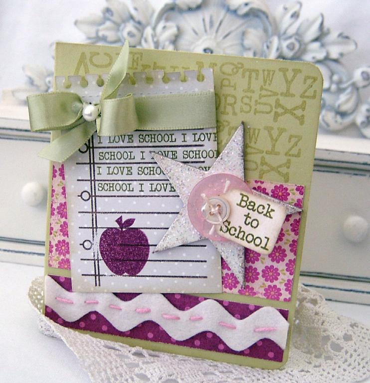 Papertrey Ink Supplies Used:<br />
Stamps:<br />
School Time <br />
Paper:<br />
Spring Moss...