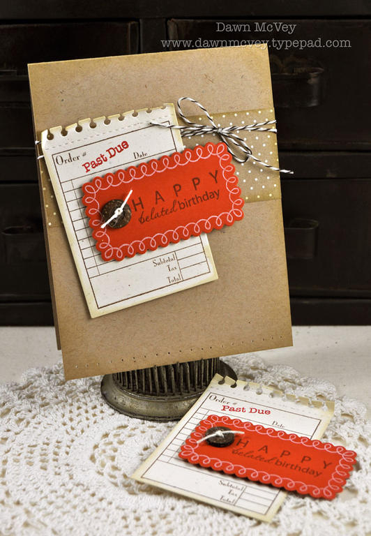 Paper: kraft, rustic cream, terracotta tile, 2009 Bitty Dot Basics<br />
Stamps: It's...