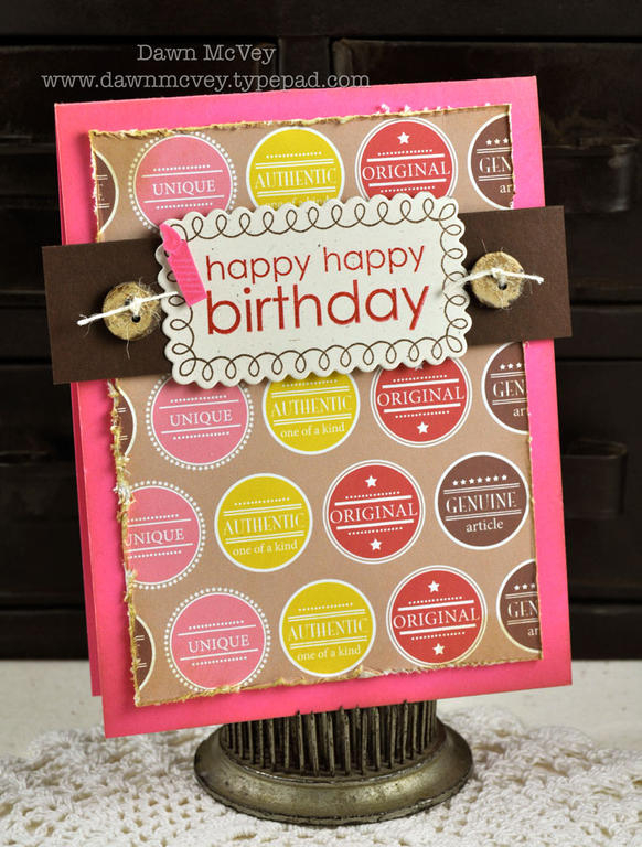 Paper: hibiscus burst, dark chocolate, rustic cream, It's Official<br />
Stamps: Fillable...