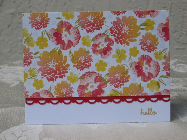 I LOVE this patterned paper by SEI, called Mimosa. It's hard to see in the photo, but it...