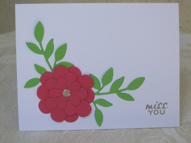 The flower is made by layering Beautiful Blooms II #3 flowers.  Center is a sticker from...