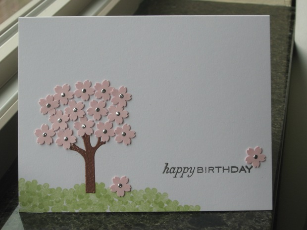 This card is inspired by the dogwoods blooming in Washington state.  The trunk is from Father...