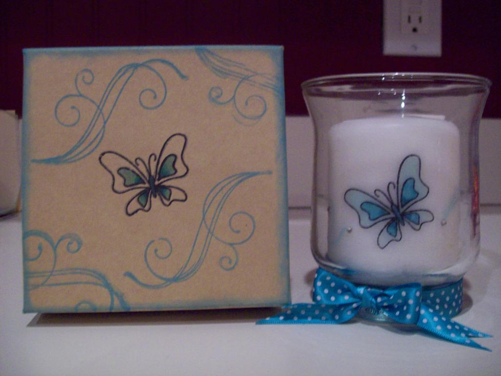 Candle Stamping with Flutterby Friend, Fancy Flourishes and Copic Markers