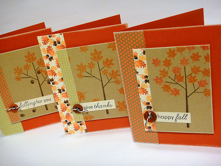stamps: Falling Leaves<br />
<br />
ink: Dark Chocolate, Orange Zest, Terracotta Tile, True...