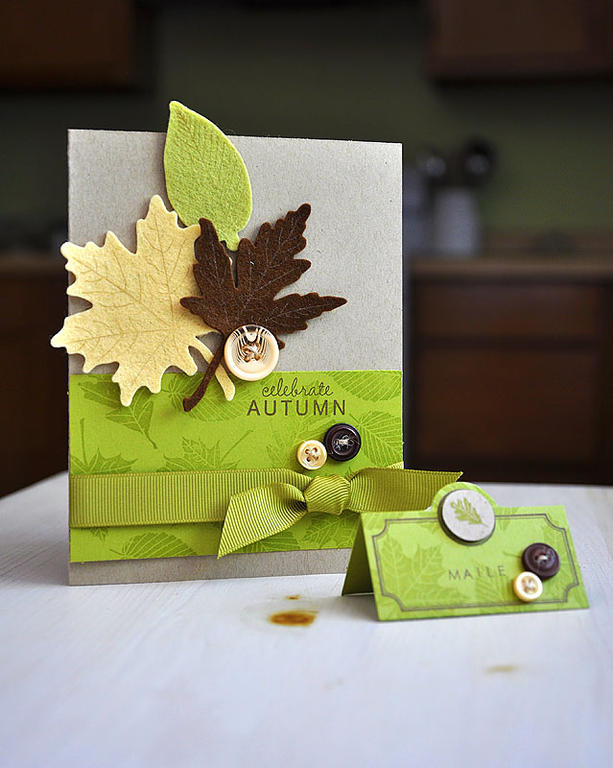 Stamps:  Leaf Prints &amp; Fillable Frames #7<br />
Ink:  Dark Chocolate, Vintage Cream &amp;...