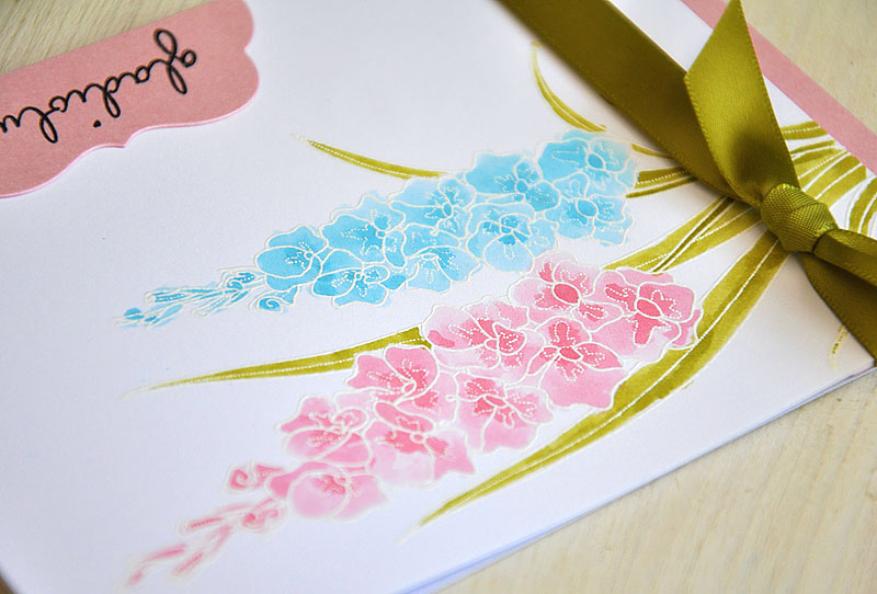 Stamps:  Year Of Flowers:  Gladiolus<br />
Ink:  True Black &amp; Versamark<br />
Cardstock:...