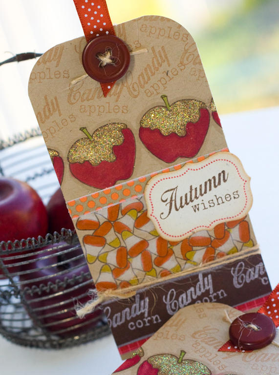 Fall Treat tags<br />
Stamps- Friendship Jar Fall Fillers<br />
Ink- Fresh Snow, Dark...