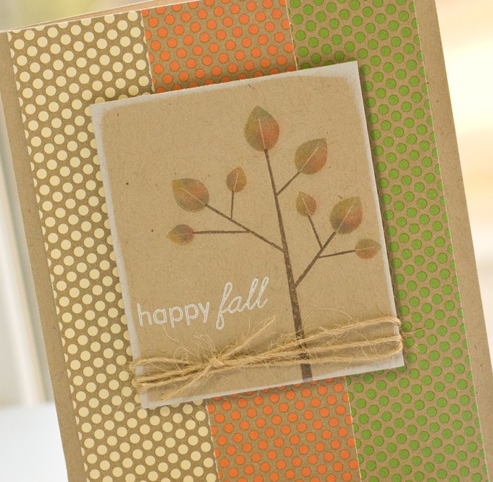 Variegated Fall<br />
Stamps- Falling Leaves<br />
Ink- VersaMark, Dark Chocolate, Fresh...