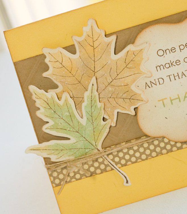 Sparkle Leaf Card<br />
Stamps-, Leaf Prints, Inside &amp; Out: Thank You<br />
Ink-...