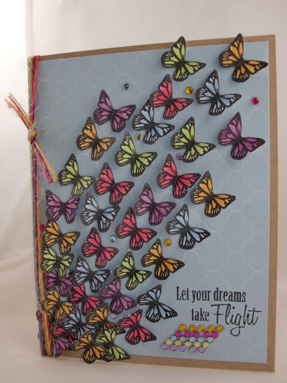 Supplies:<br />
everything from PTI unless noted<br />
stamps: butterfly dreams and background...