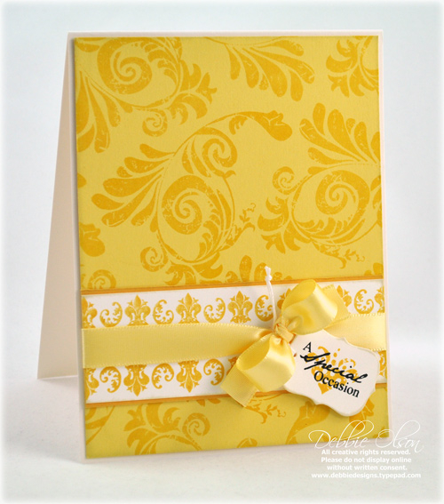 Stamps: Embellishments<br />
Cardstock: Harvest Gold, Vintage Cream, Summer Sunrise<br />
Ink:...