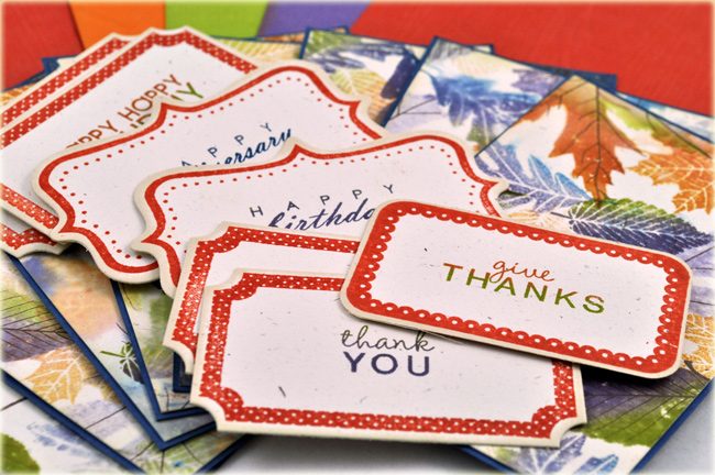 Here are my stamped frames for the sentiments on the card fronts. I ended up going back and...