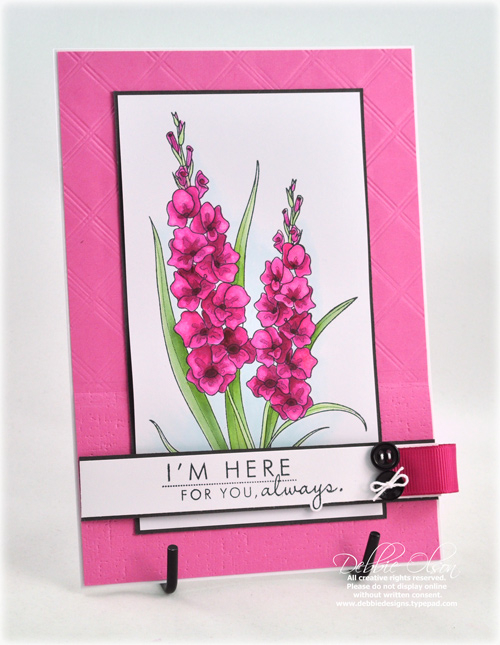 Stamps: Year of Flowers: Gladiolus<br />
Cardstock: Stamper's Select White, Hibiscus...