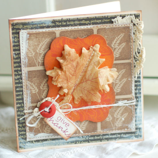 Stamps: Take Three: Fall, Leaf Prints, Embellishments<br />
Ink: Terracotta Tile, Dark...