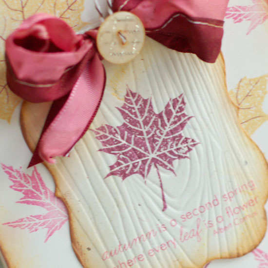 Stamps:  Leaf Prints, Falling Leaves<br />
Ink:  Scarlett Jewel, Hibiscus Burst<br />...