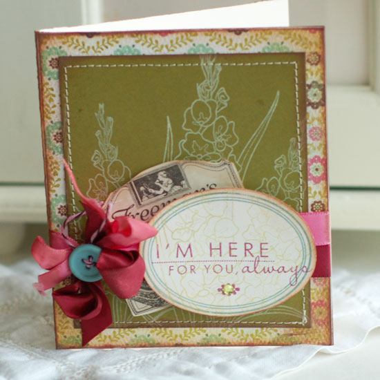 Stamps:  Year of Flowers: Gladiolus, Borders and Corners: Oval<br />
Ink:  Fresh Snow, Scarlett...