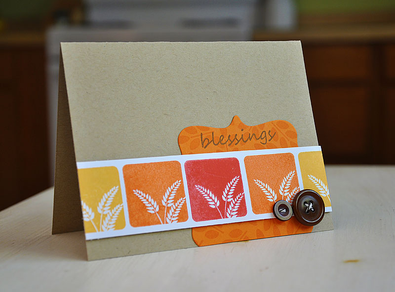Stamps:  Take Three:  Fall &amp; Gobble, Gobble<br />
Ink:  Summer Sunrise, Orange Zest,...