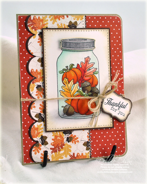 Stamps: Friendship Jar, Friendship Jar Fall Fillers<br />
Papers: Autumn Abundance, 2009 Bitty...