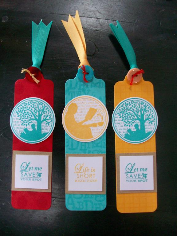 Bookmarks for the teachers.<br />
Stamps: All Booked Up<br />
Paper: Pure Poppy, Hawaiian...