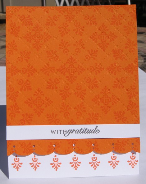 Background is Simply Stationery; sentiment is Round and Round.  Tin Types impression plate....