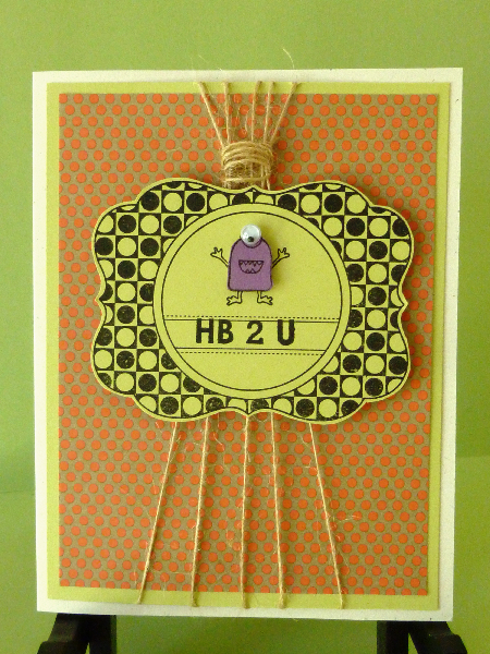 Birthday card for brother using the cute little monster image from Tiny Treats: Halloween.